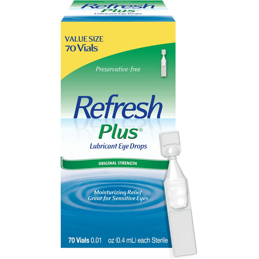 Refresh Plus Original Strength Lubricant Eye Drops, Value Size, 70-0.01 Fl Oz Vials