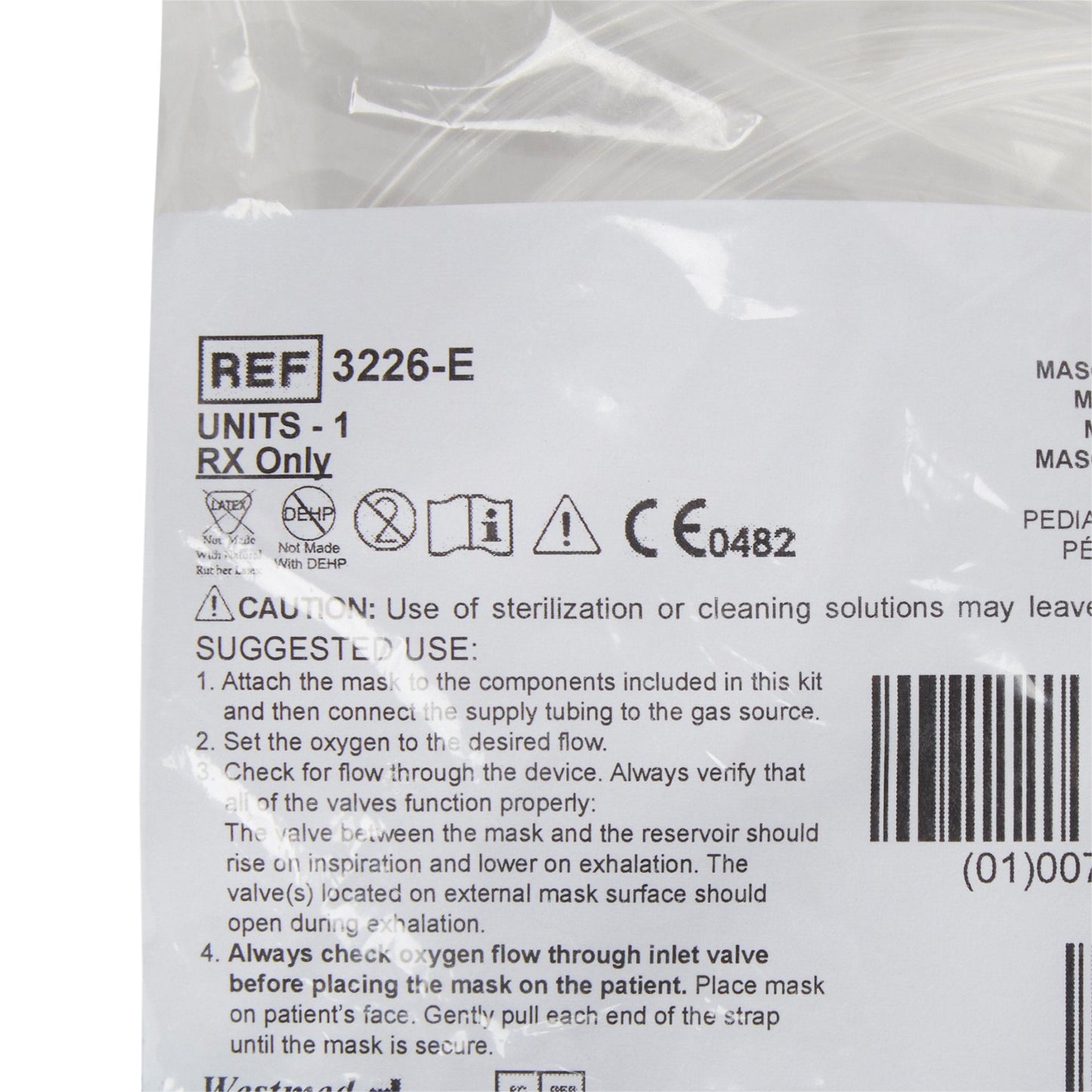 McKesson Nonrebreather Oxygen Mask, Pediatric 3226E