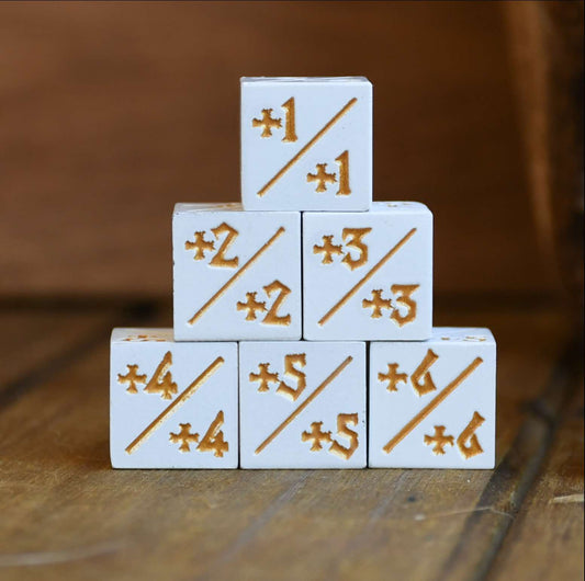 '+1/+1 Counter Dice- White, 6ct.