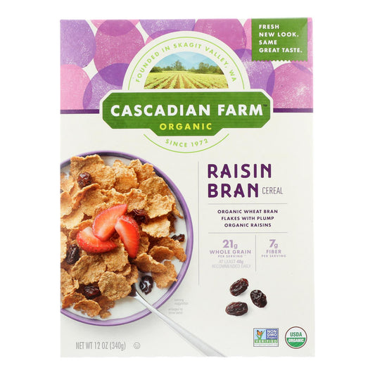 Cascadian Farm Organic Cereal - Raisin Bran - Case Of 10 - 12 Oz