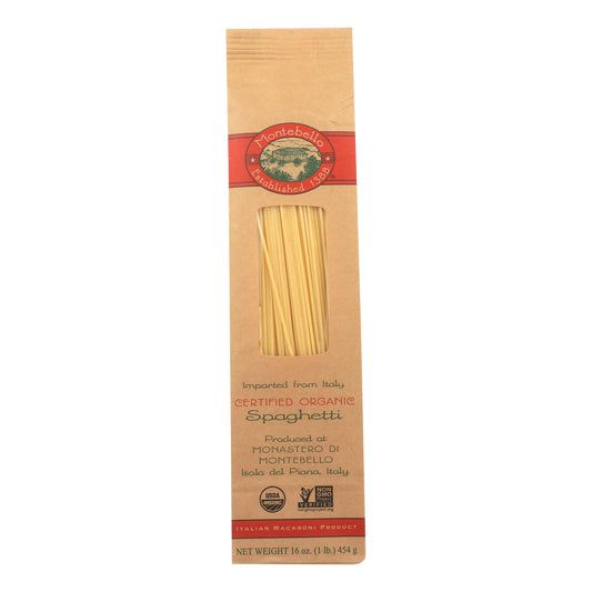 Montebello Organic Pasta - Spaghetti - Case Of 12 - 1 Lb.