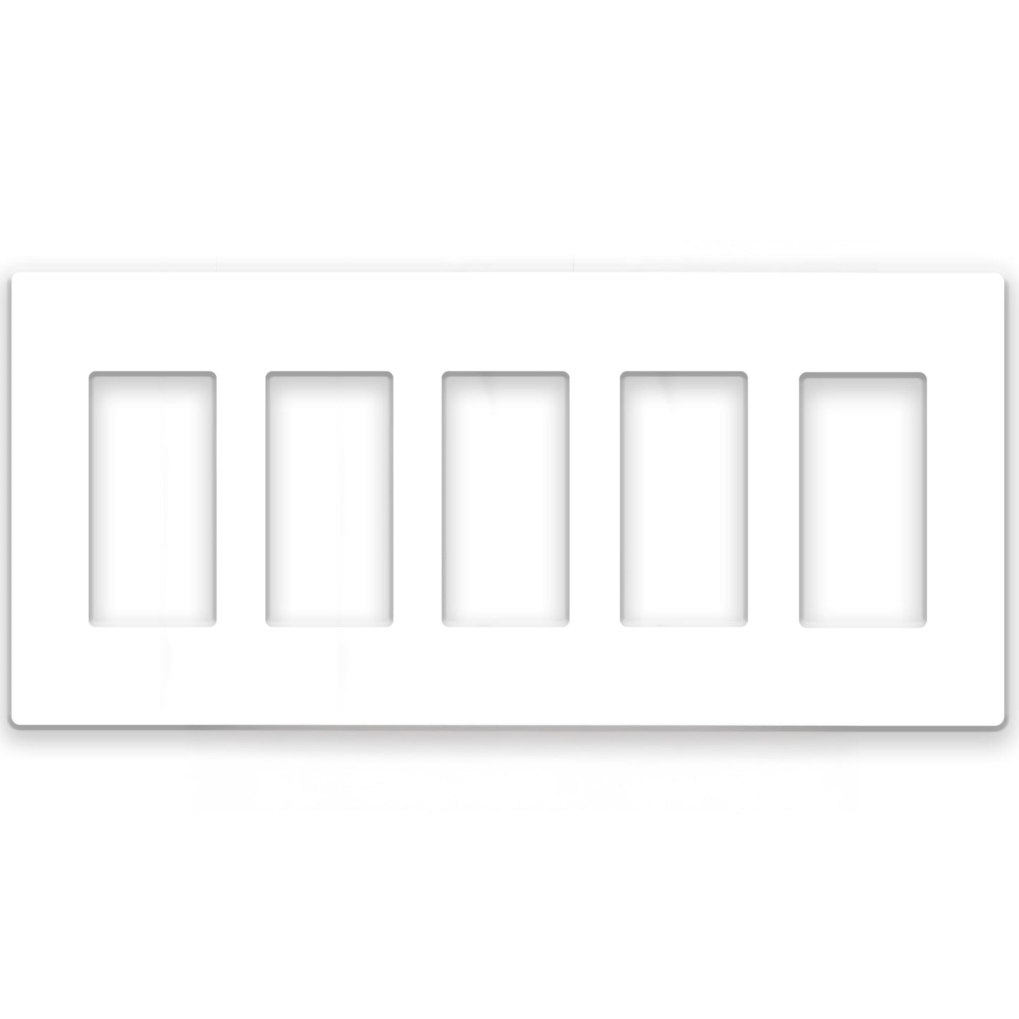 5 Gang White Screwless Rocker Switch Wall Plate