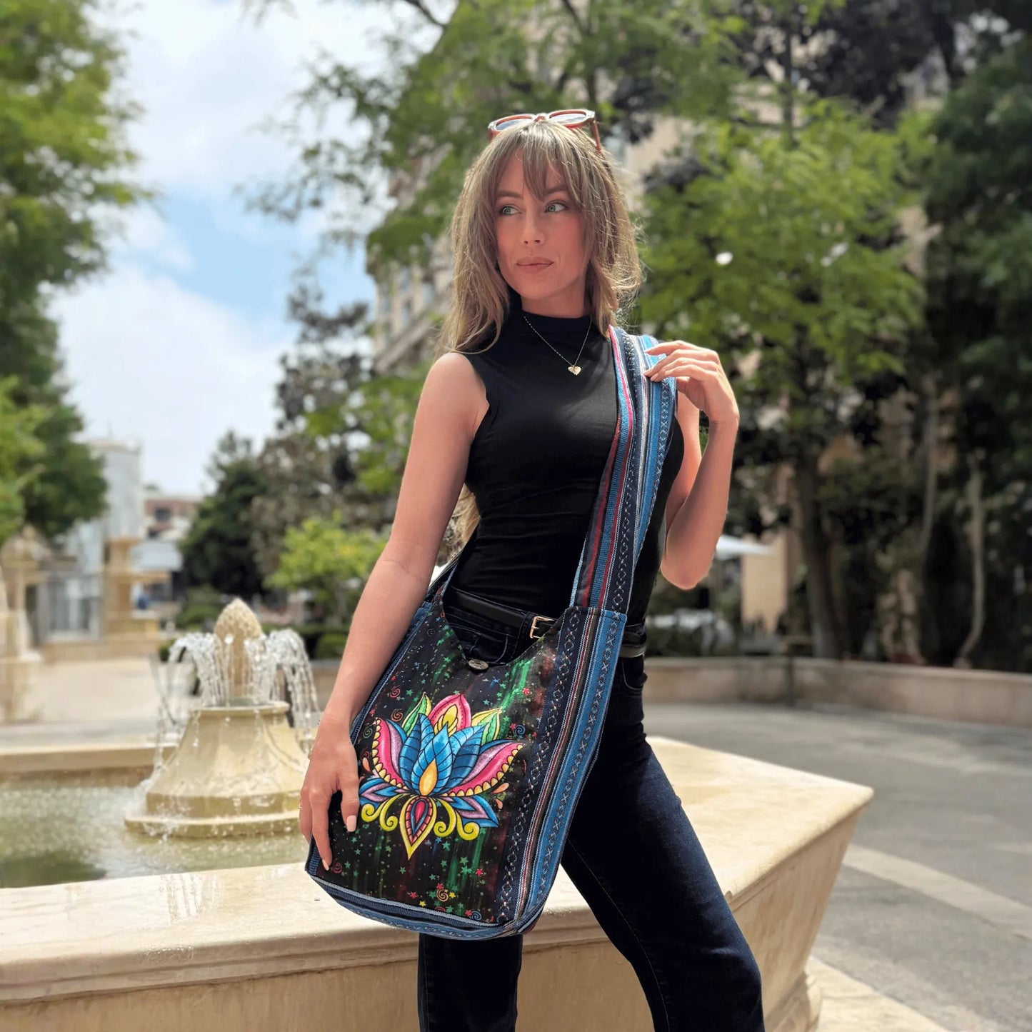 Kathmandu Collection Lotus Handmade Hobo Bag