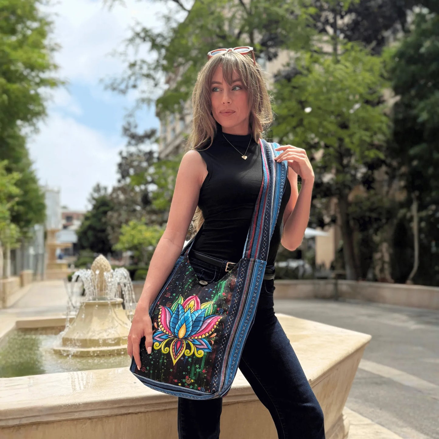 Kathmandu Collection Lotus Handmade Hobo Bag