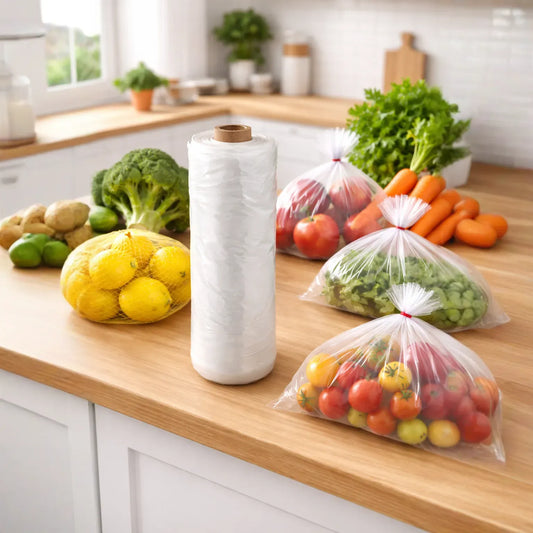 Clear Produce Bags - Roll of 100 Bags - 14" x 17"