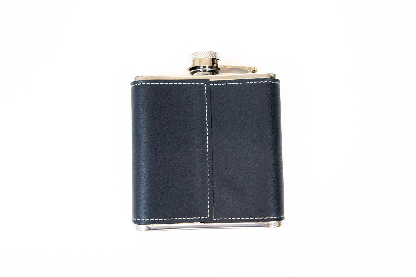 Colorado 7oz Black Leather Leak Proof Stainless Steel Hip Flask Embossed