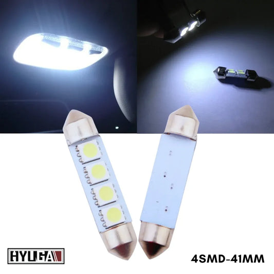 41MM 42MM 4SMD LED Dome Reading License Trunk Door Light 12V White with Polarity HYUGA (2 Bulbs)