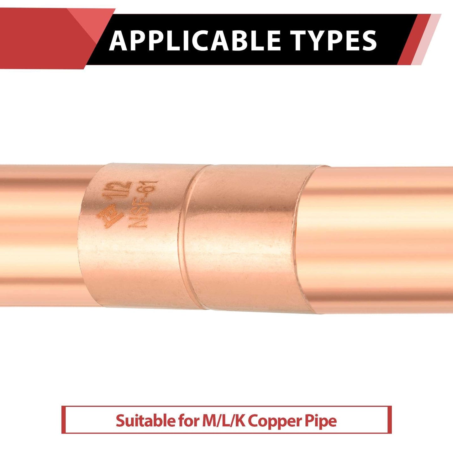 1-1/4" Copper Coupling With Rolled Stop