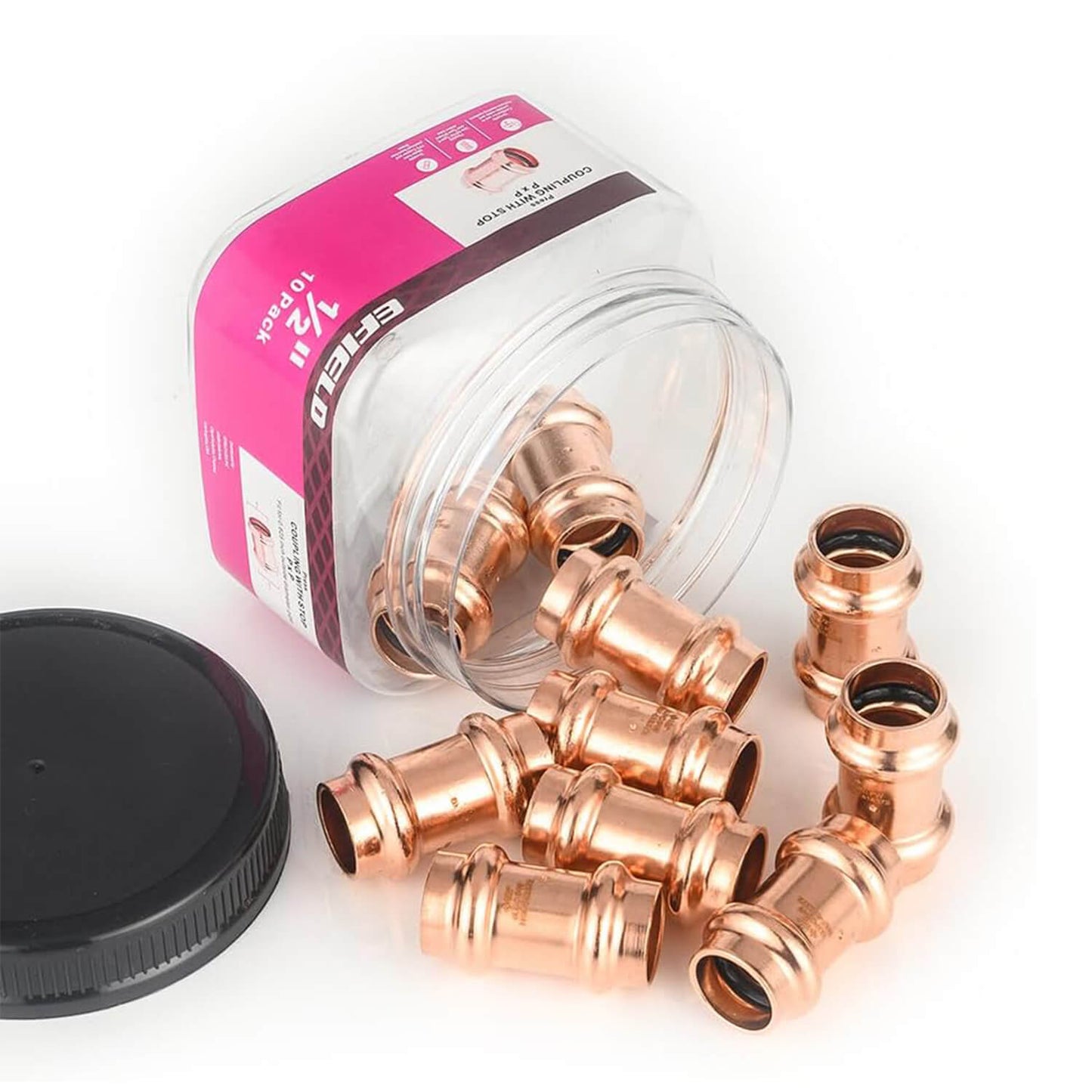 1/2" Press Copper Coupling w/Stop (Lead Free)