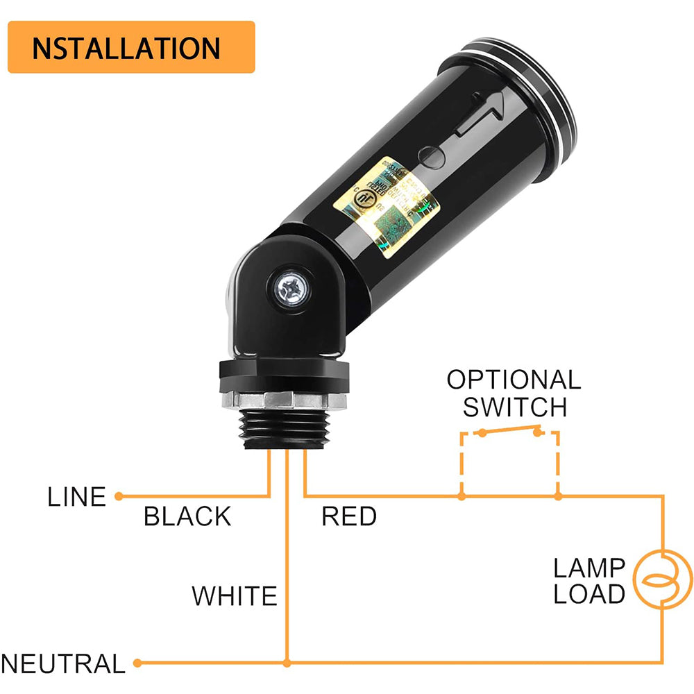 Outdoor Dusk to Dawn Lighting Control,120-277V Photo Sensor Swivel Mount Photoelectric Light Switch for Wall Packs, LED Flood Lights-2 Pack