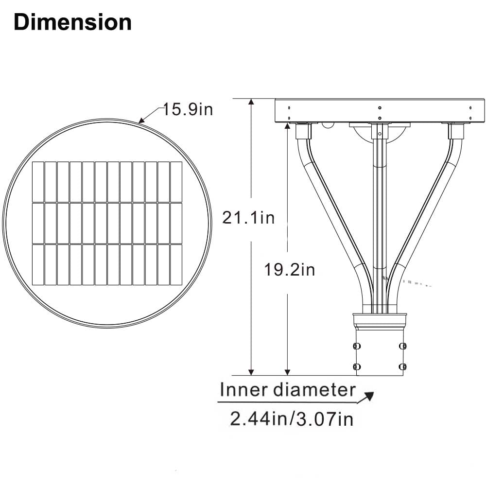 25W Outdoor Solar Post Lights with PIR Sensor,3000LM 5000K Waterproof Fence Post Lights Solar Powered for Garden Landscape Yard Patio US Stock