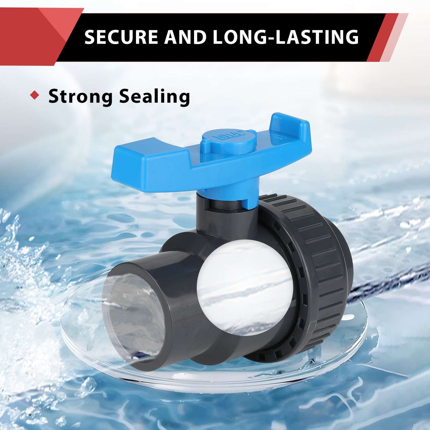 1" PVC Single Union Ball Valve SCH 40/80, Threaded