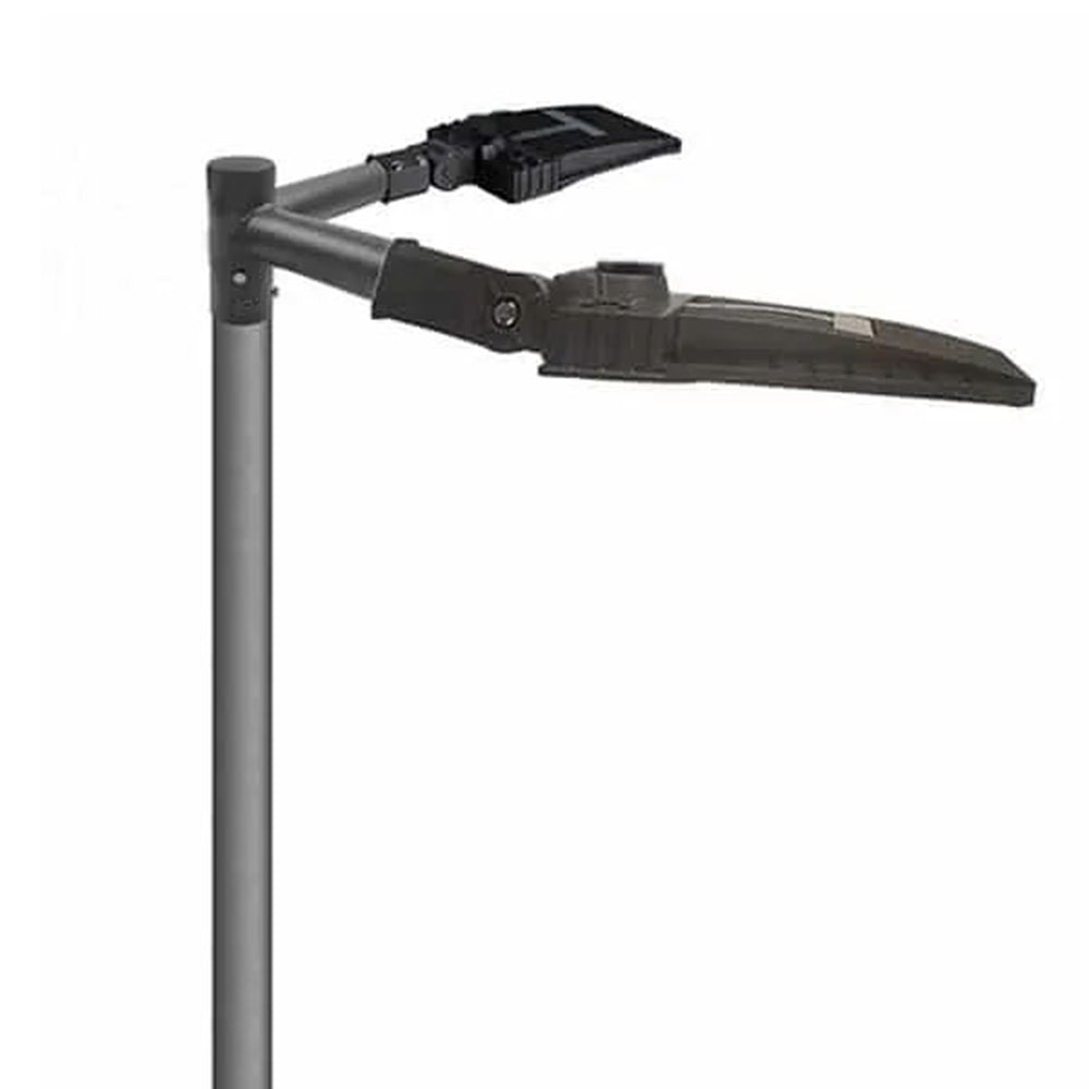 Tenon Adapter with 2 Horizontal 90 Degree Arms,Twin Spoke Pole Top Mount for 2-3/8inch LED Shoebox Parking Lot Light,Outdoor Post Light Accessories
