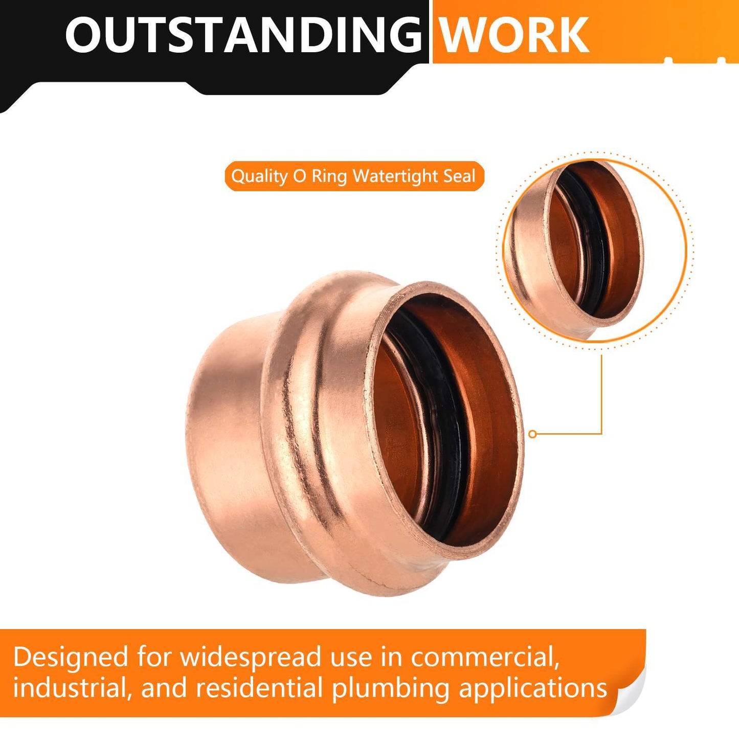 1" Press Copper Cap (Lead Free)