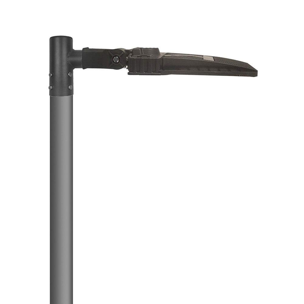 LED Spoke Arm Bracket with Single Horizontal Tenon Adaptor Round for 2-3/8in Outdoor Shoebox Parking Lot Lights,Round Pole Mount Bracket Accessories