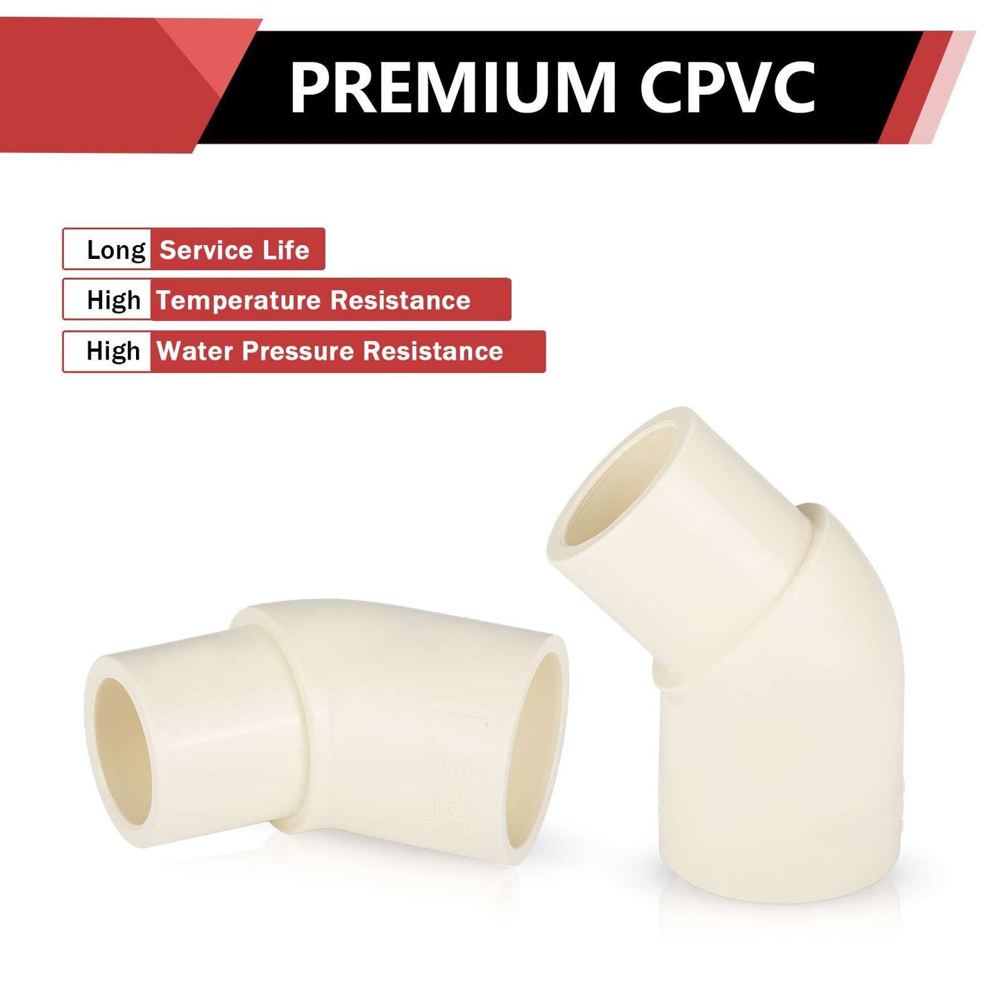 1" CPVC CTS 45° Street Elbow (Spigot x Socket)