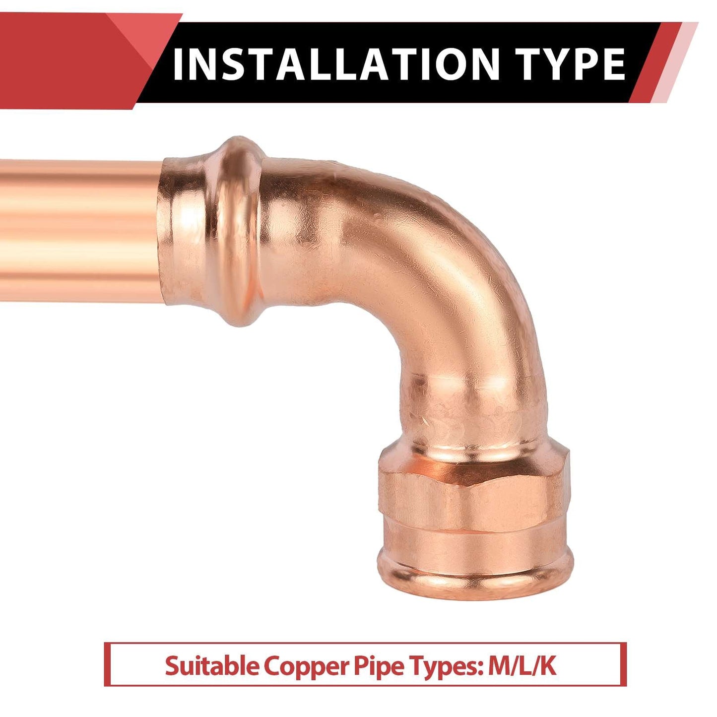 1/2" Copper Press Female Elbow (Lead Free)