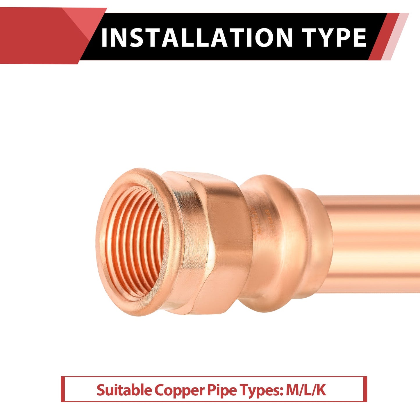 1" Press Copper x 1" Female Threaded Adapter (Lead Free)