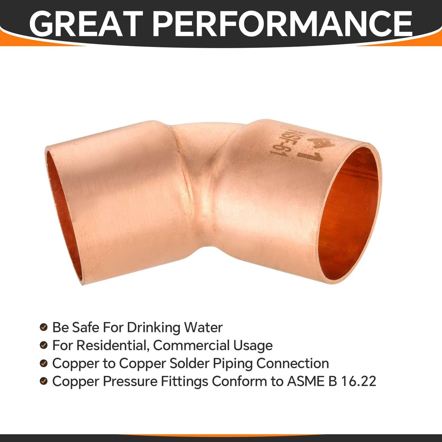 1" 45º Copper Elbow