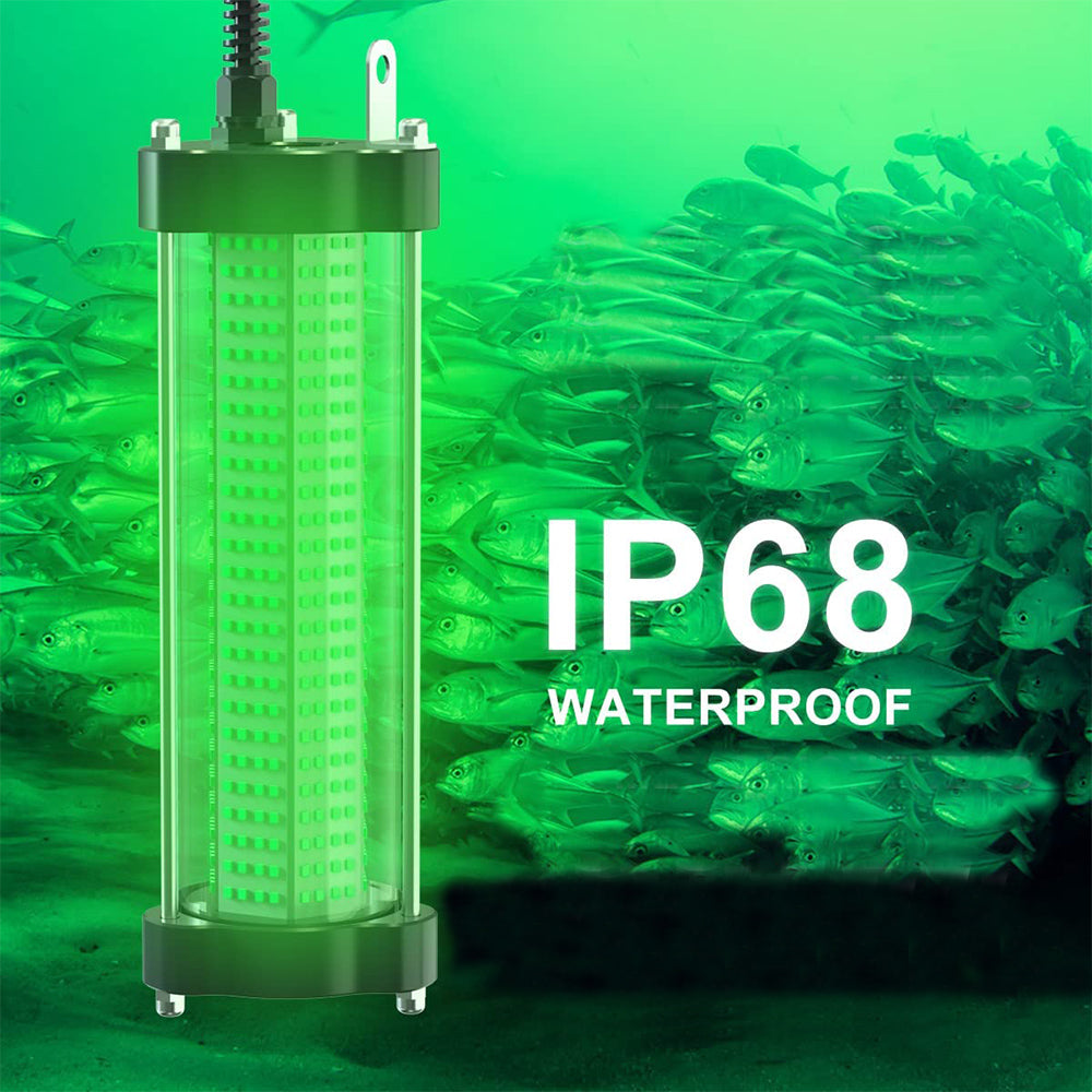 200W 300W Underwater Fishing Light 12V IP68 Waterproof Aluminum High Power Glowing Boat Fish Attractants Lure Green Submersible Fishing Lights