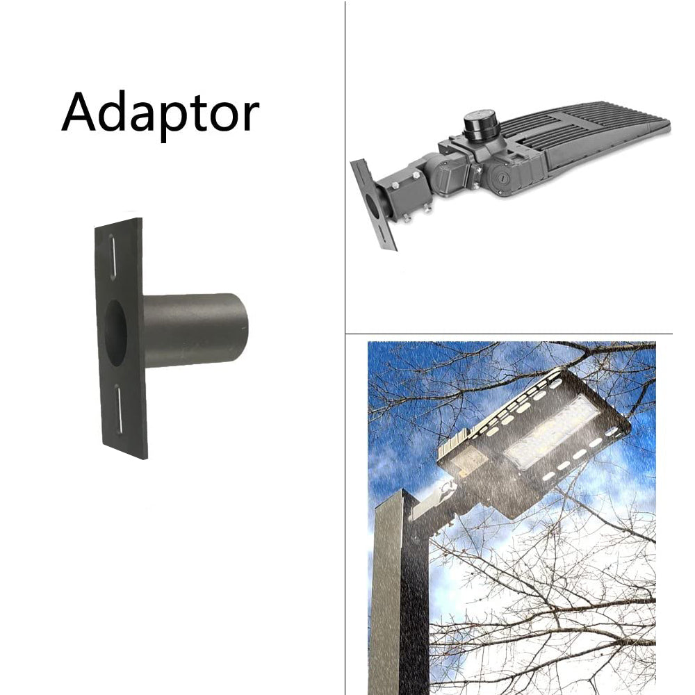 Slip Fitter Adapter for Square Pole Outdoor Light Fixtures, Transform The Slip Fitter into Arm Mounting, Tenon Adaptor for LED Flood Area Lights