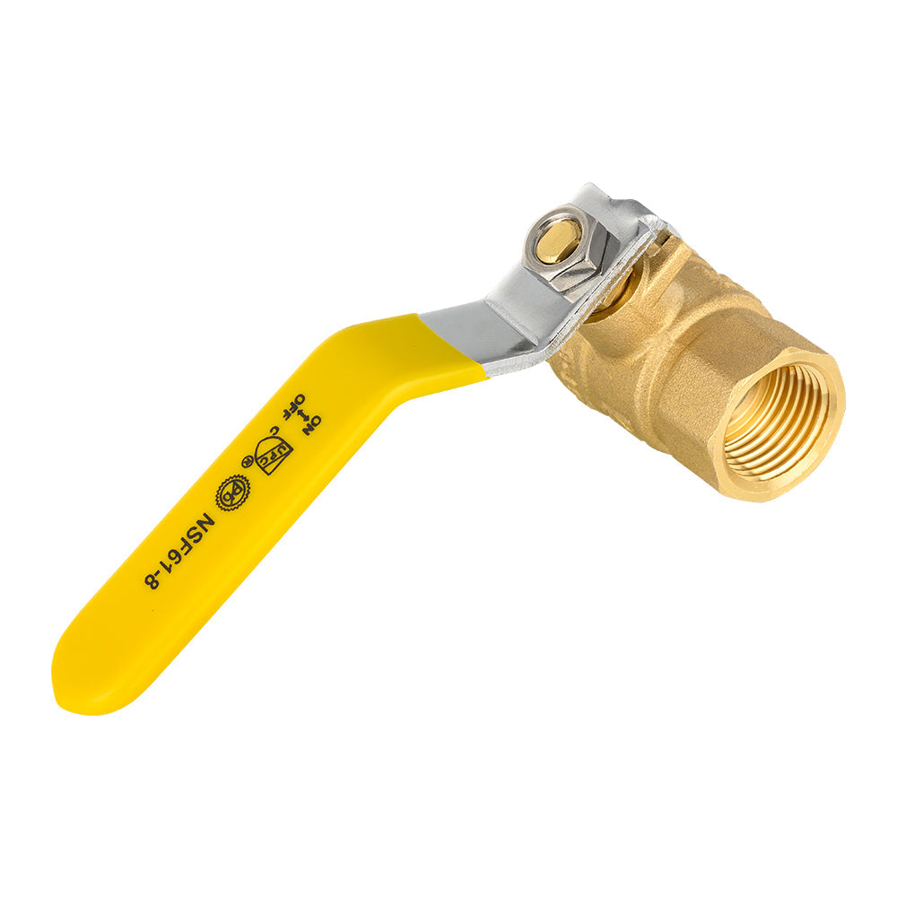 1/2" FNPT Ball Valve, Yellow (Lead Free)