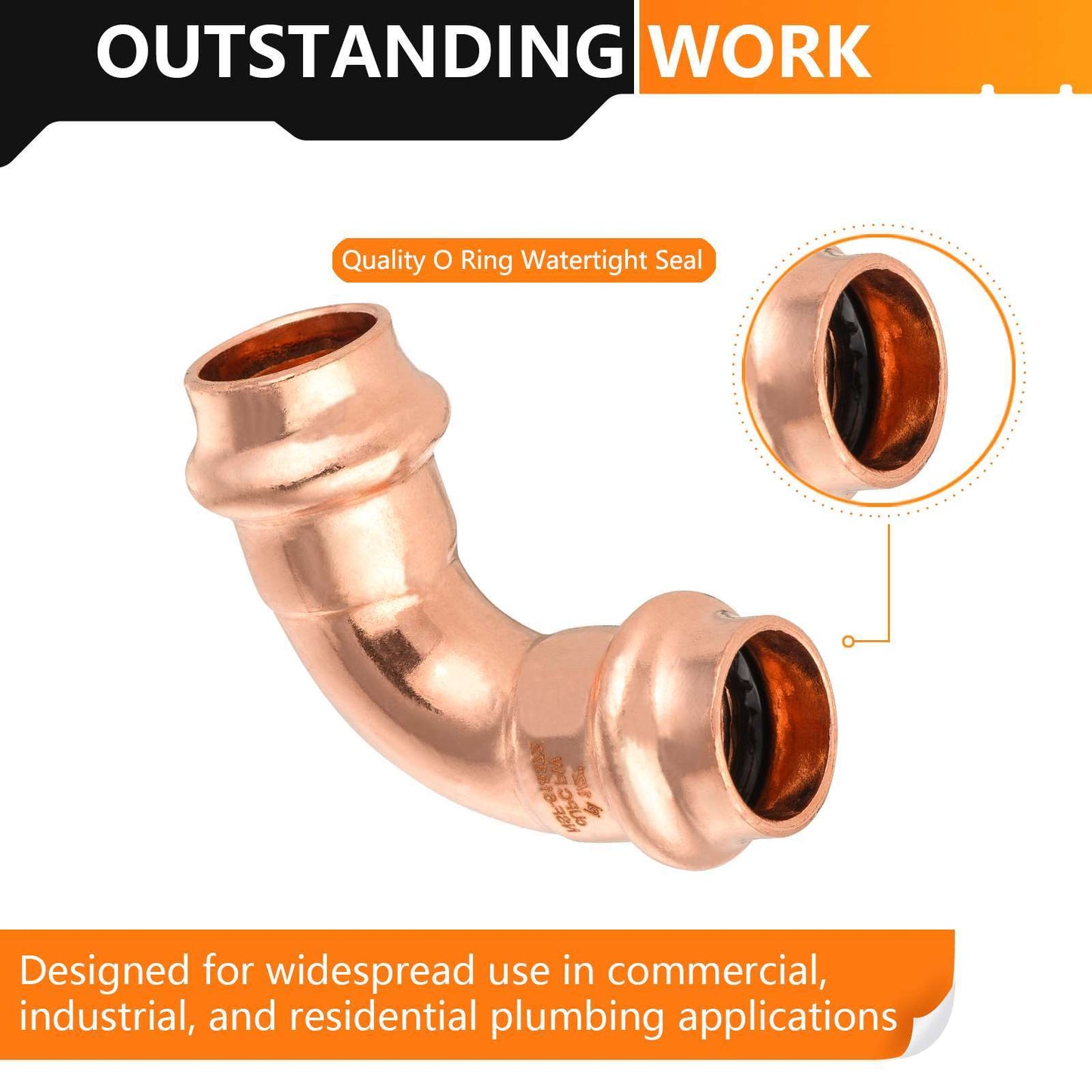 1/2" Press Copper 90° Elbow (Lead Free)