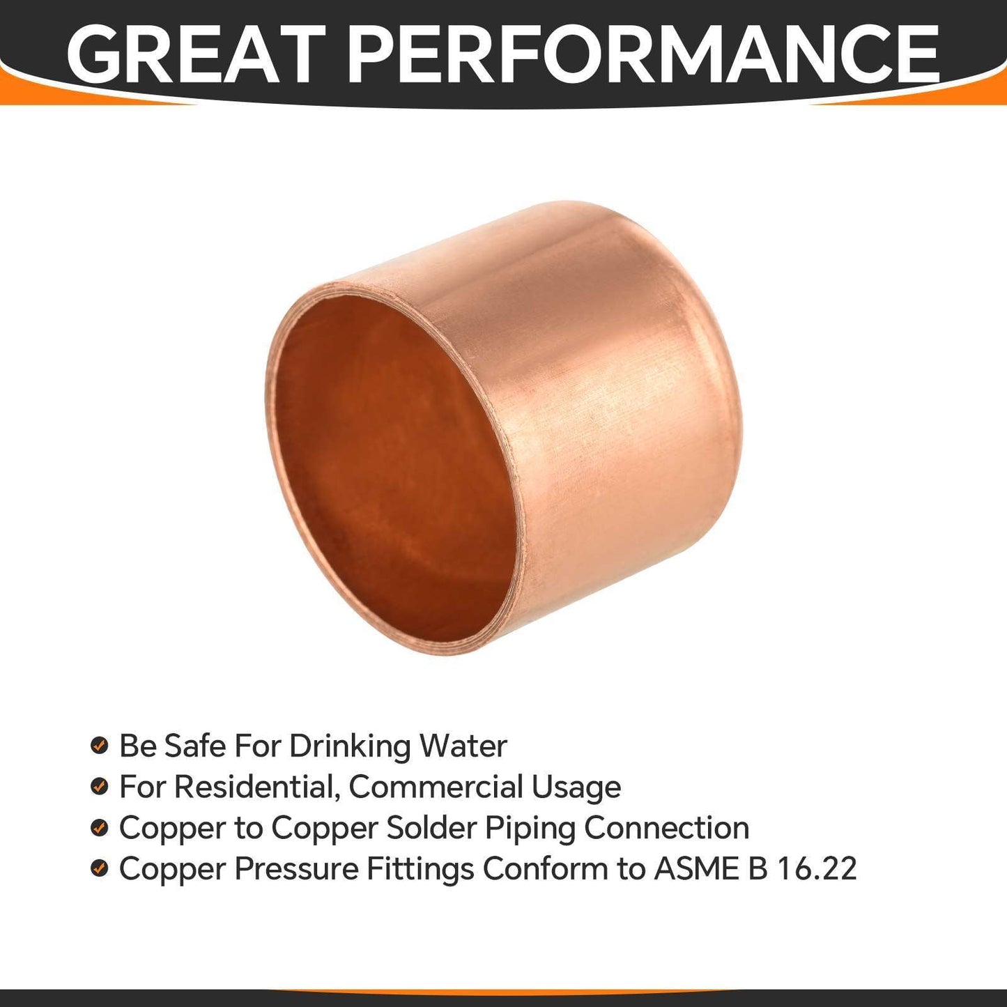 1" Solder Copper Pipe End Cap (Plug)