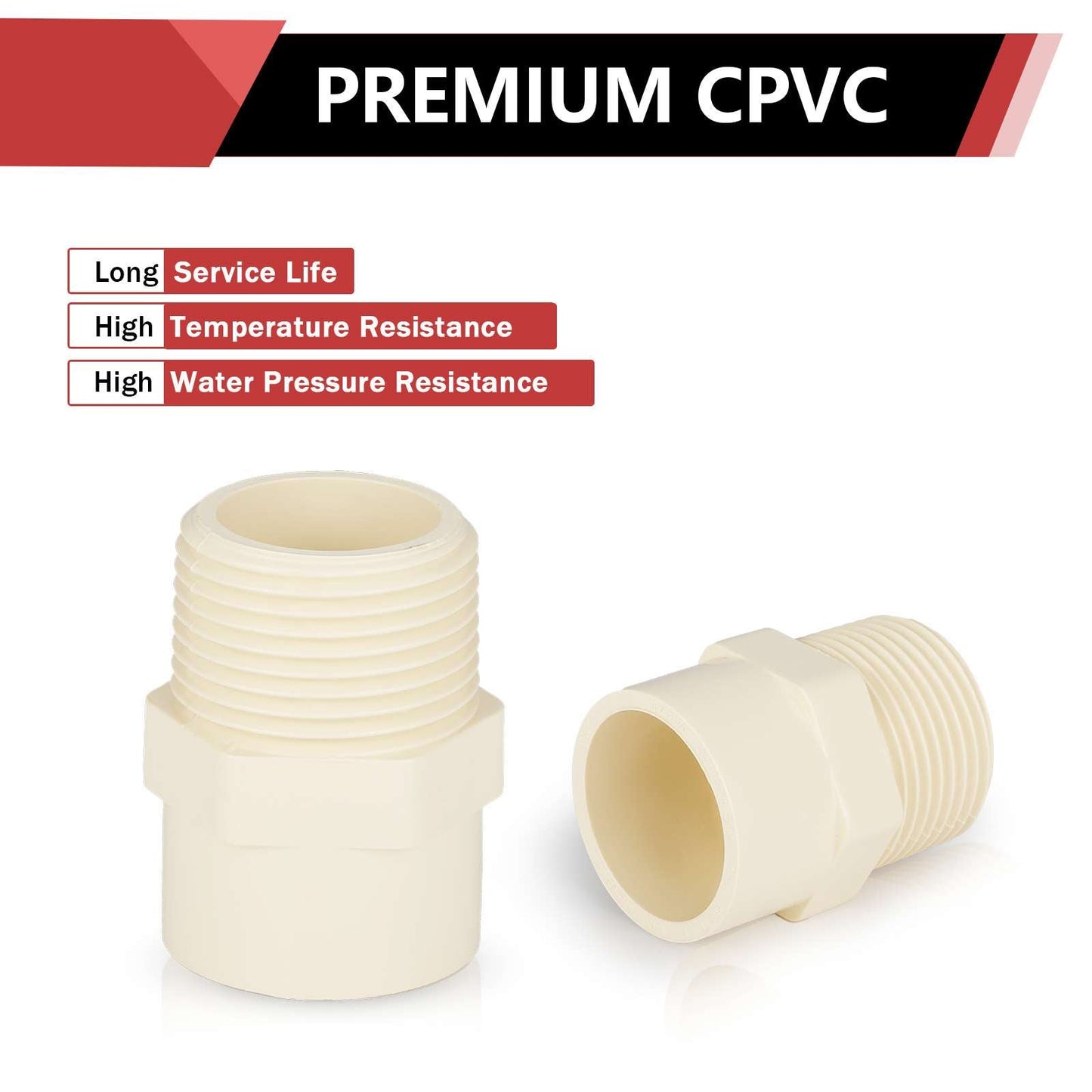 1" CTS CPVC Male Adapter (MIPT x Socket)