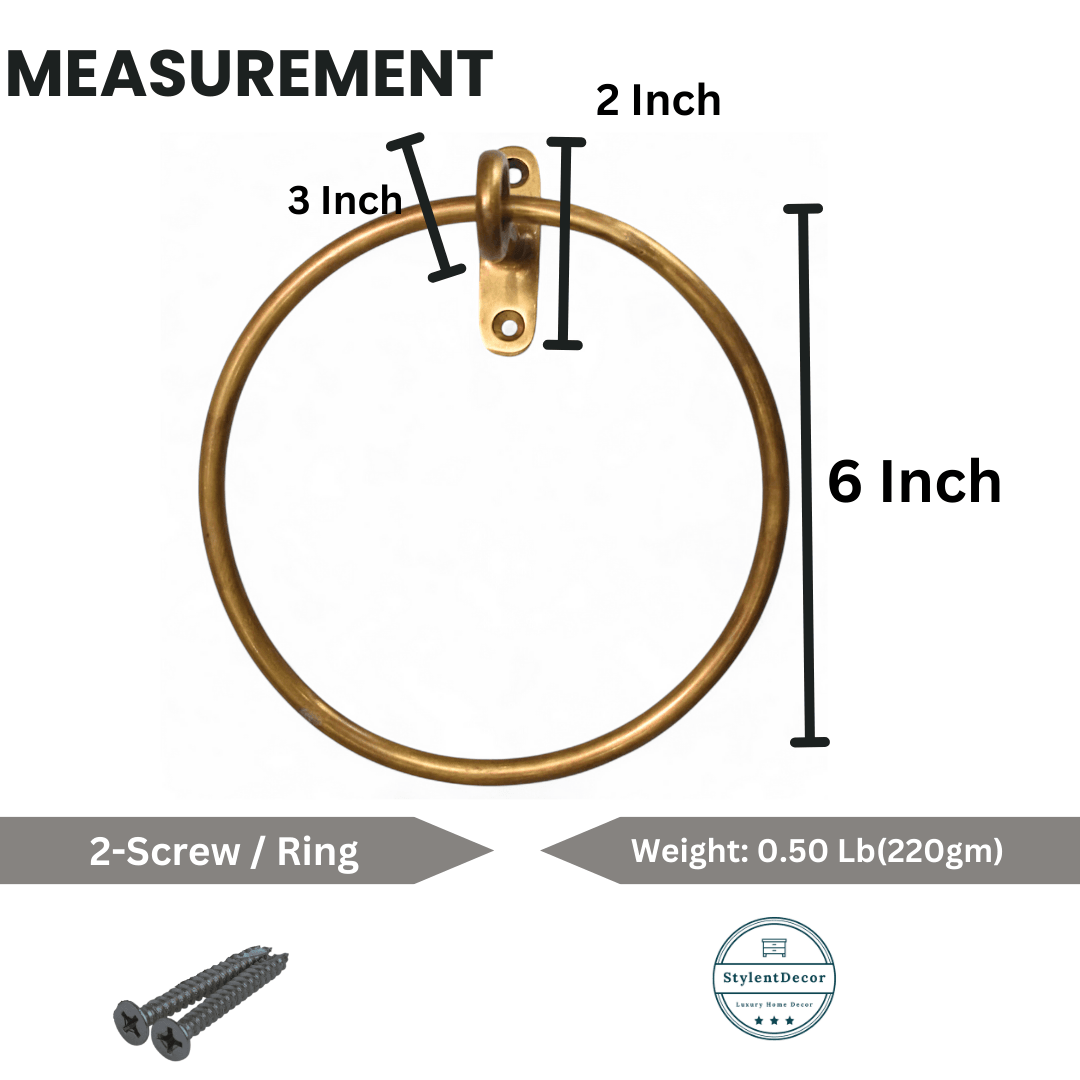 Brass Minimalist Towel Ring - Antique Brass