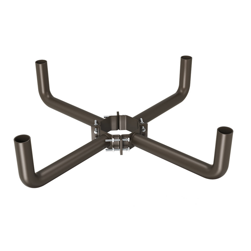 Steel Wrap Around Brackets for 7-10 inch Wood or Concrete Poles, Bronze Wood Pole Side Mounts with 2-3/8" Tenon for Street Lights
