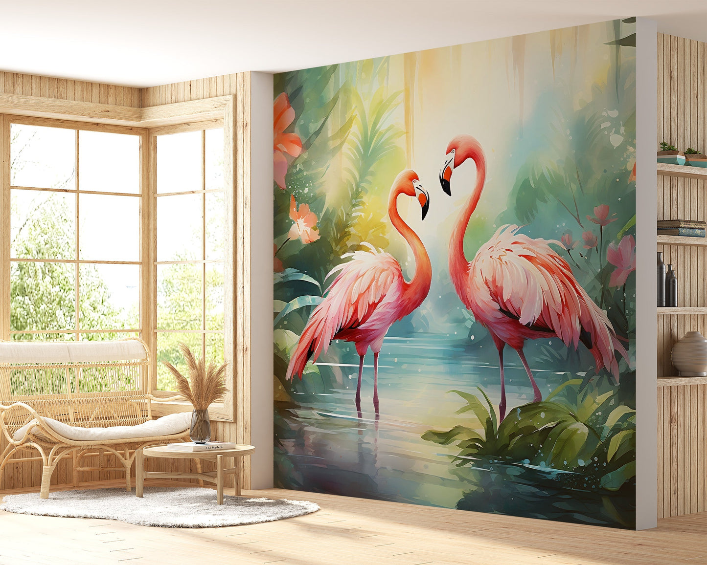 Tropical Flamingo Mural