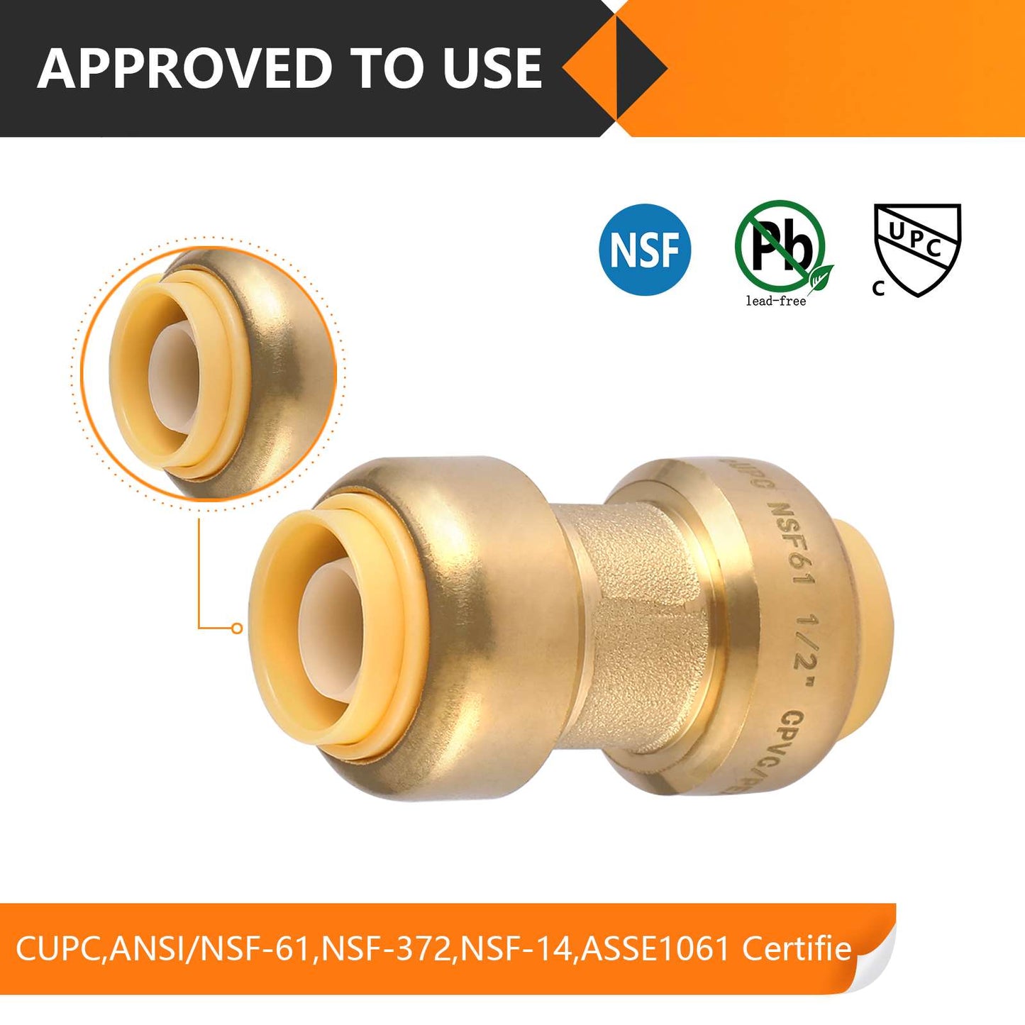 1" x 1" Push Fit Coupling