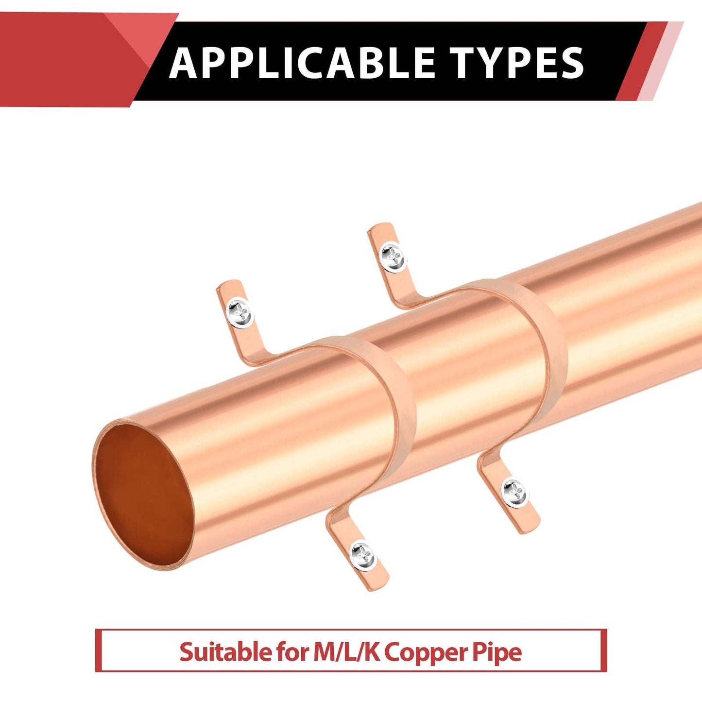 1-1/2" Copper Pipe Straps, Two Hole