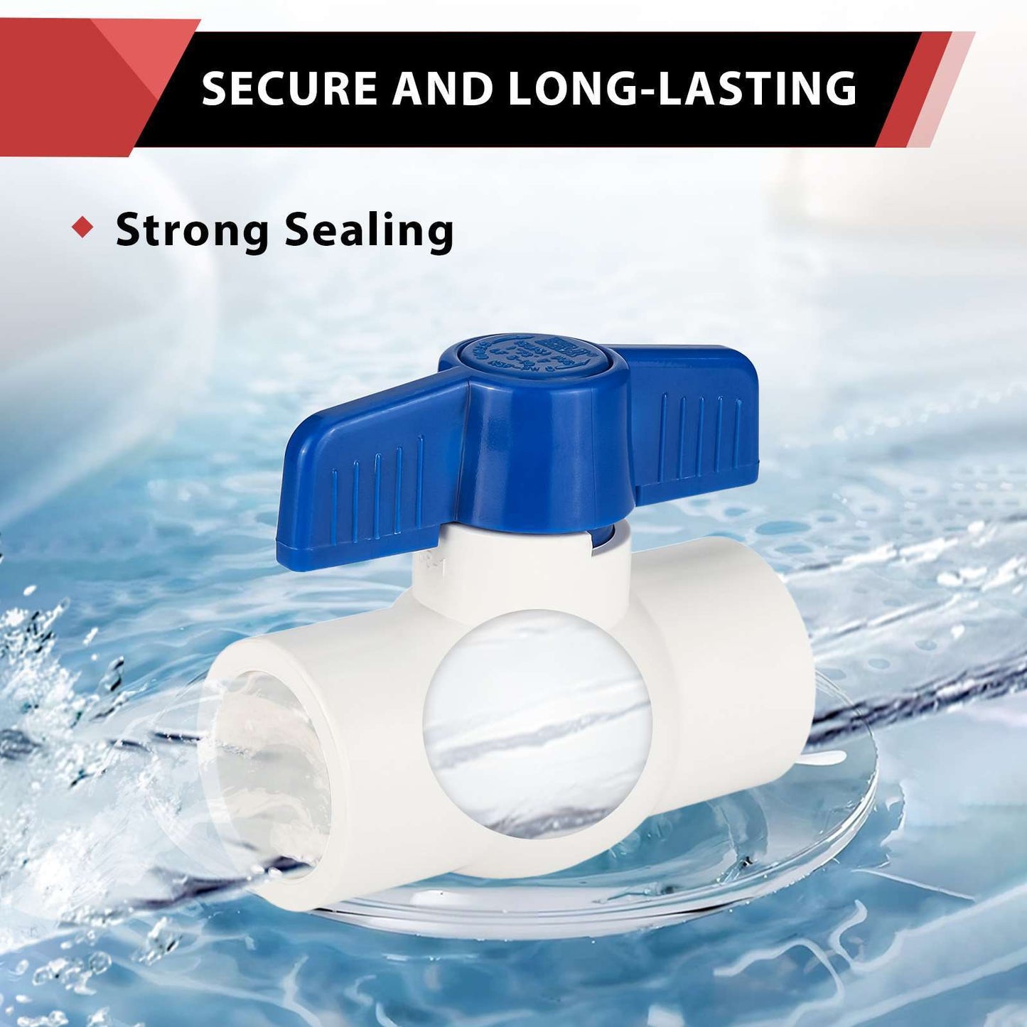 1-1/4" PVC Ball Valve, Solvent Weld, Sch. 40