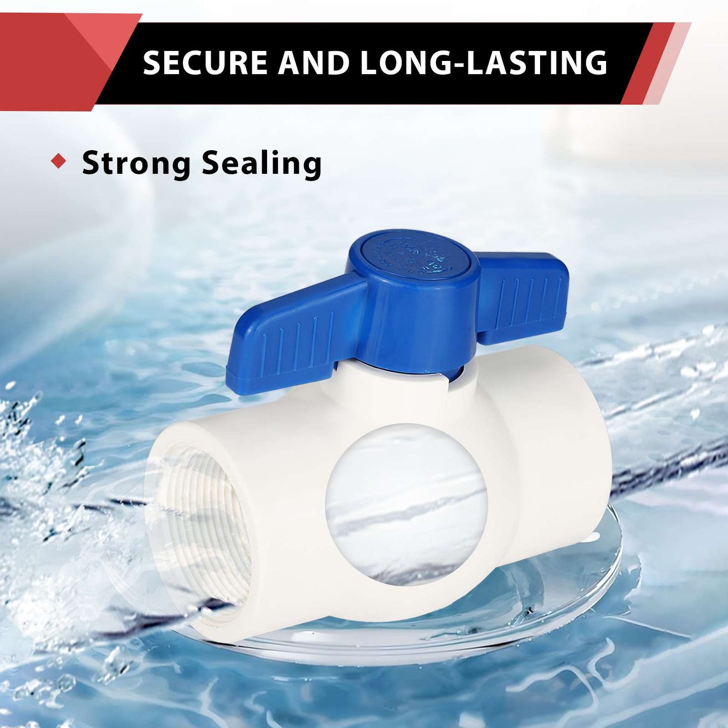 1-1/2" PVC Ball Valve, FPT Threaded, Sch. 40