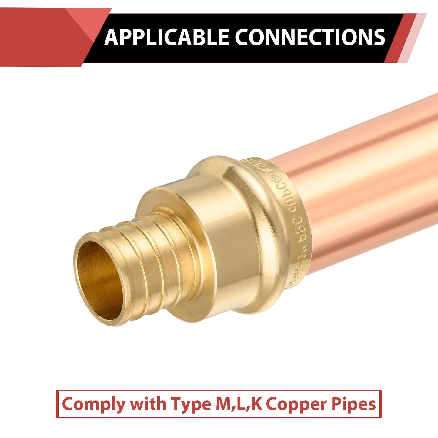 1" Press x 3/4" PEX Crimp Brass Adapter (Lead Free)