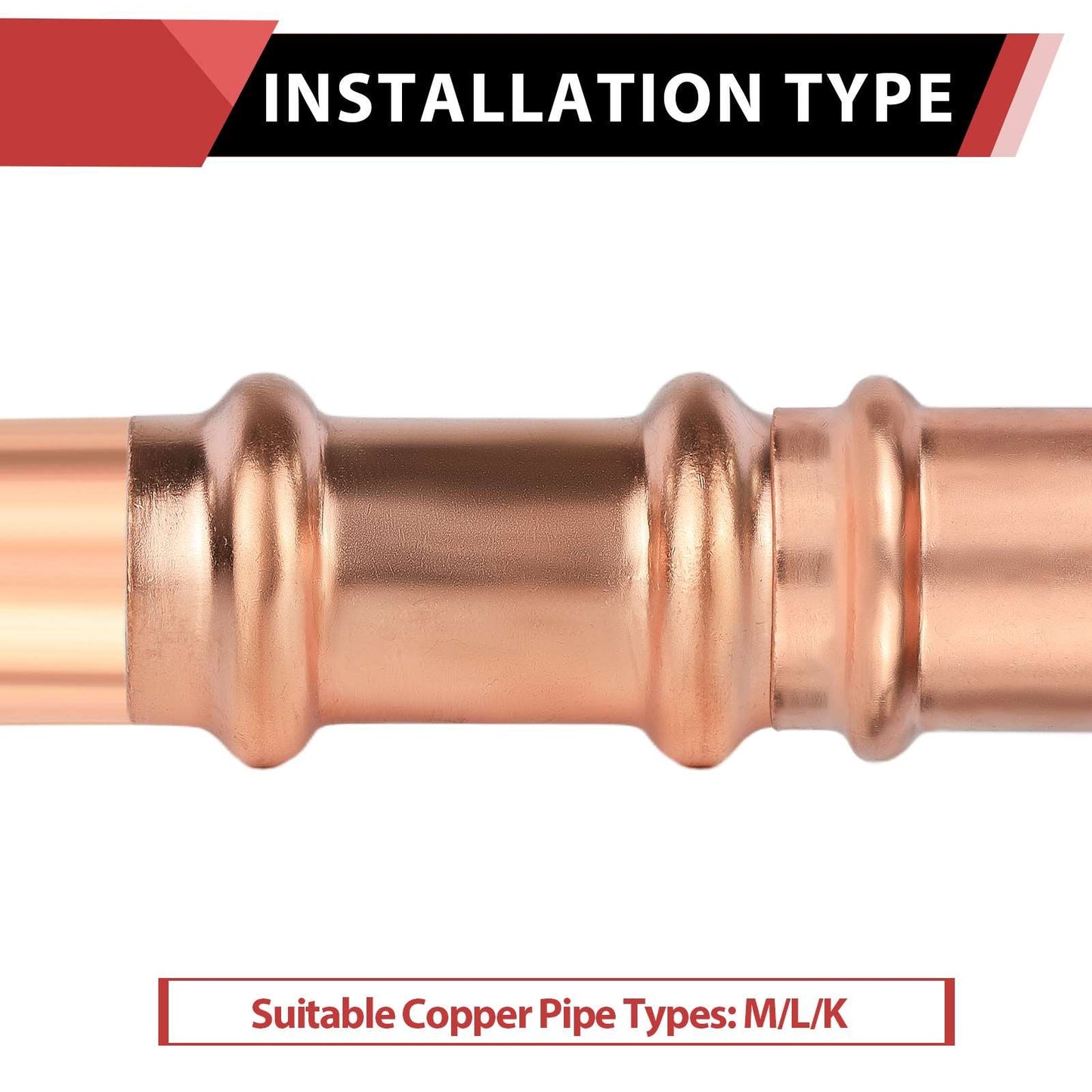 1/2" Press Copper Coupling NO Stop (Lead Free)