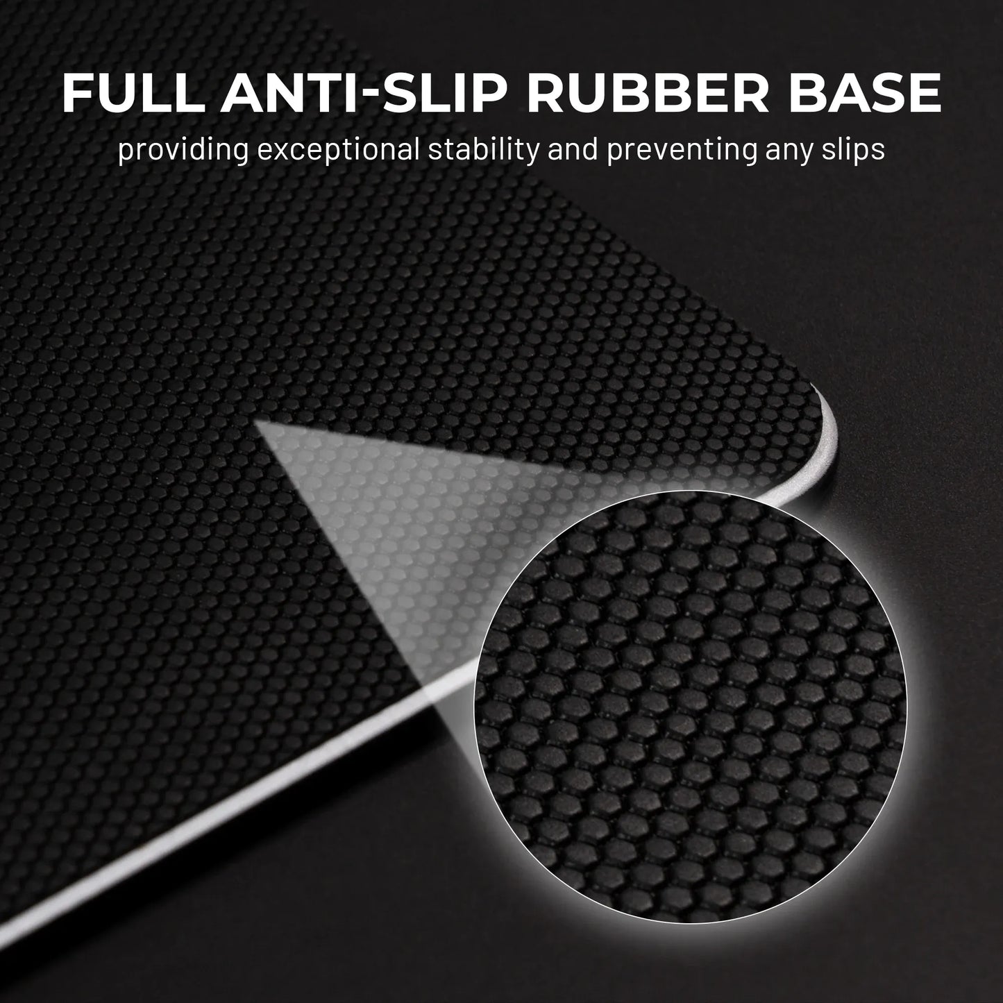 XVX SpacePad Glass Gaming Mouse Pad with Etched Surface Full Anti-Slip Rubber Base
