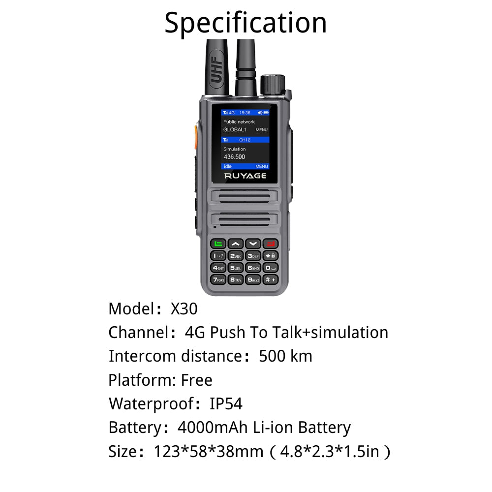 Ruyage Radio Nationwide PTT Walkie-Talkie(X30)