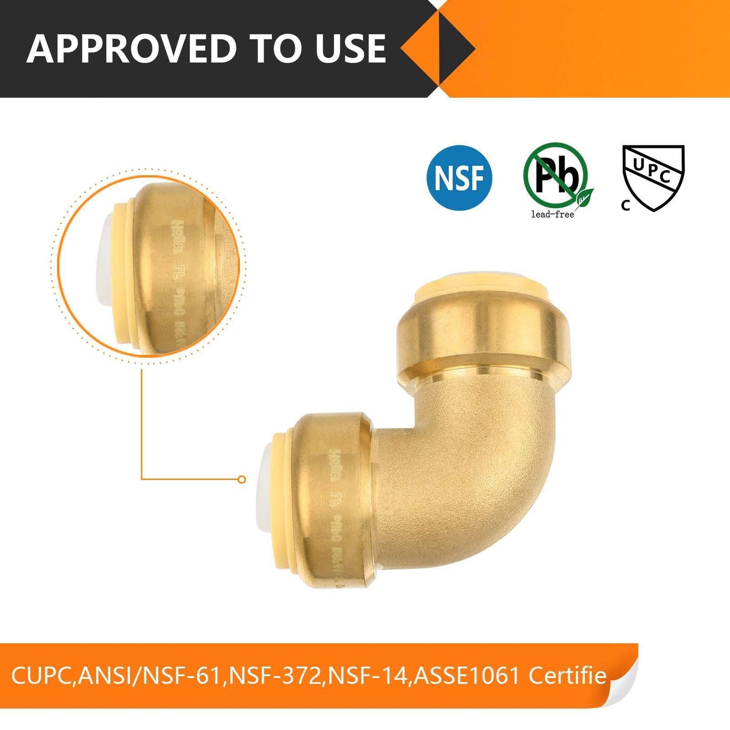 1" x 1" Push Fit Elbow