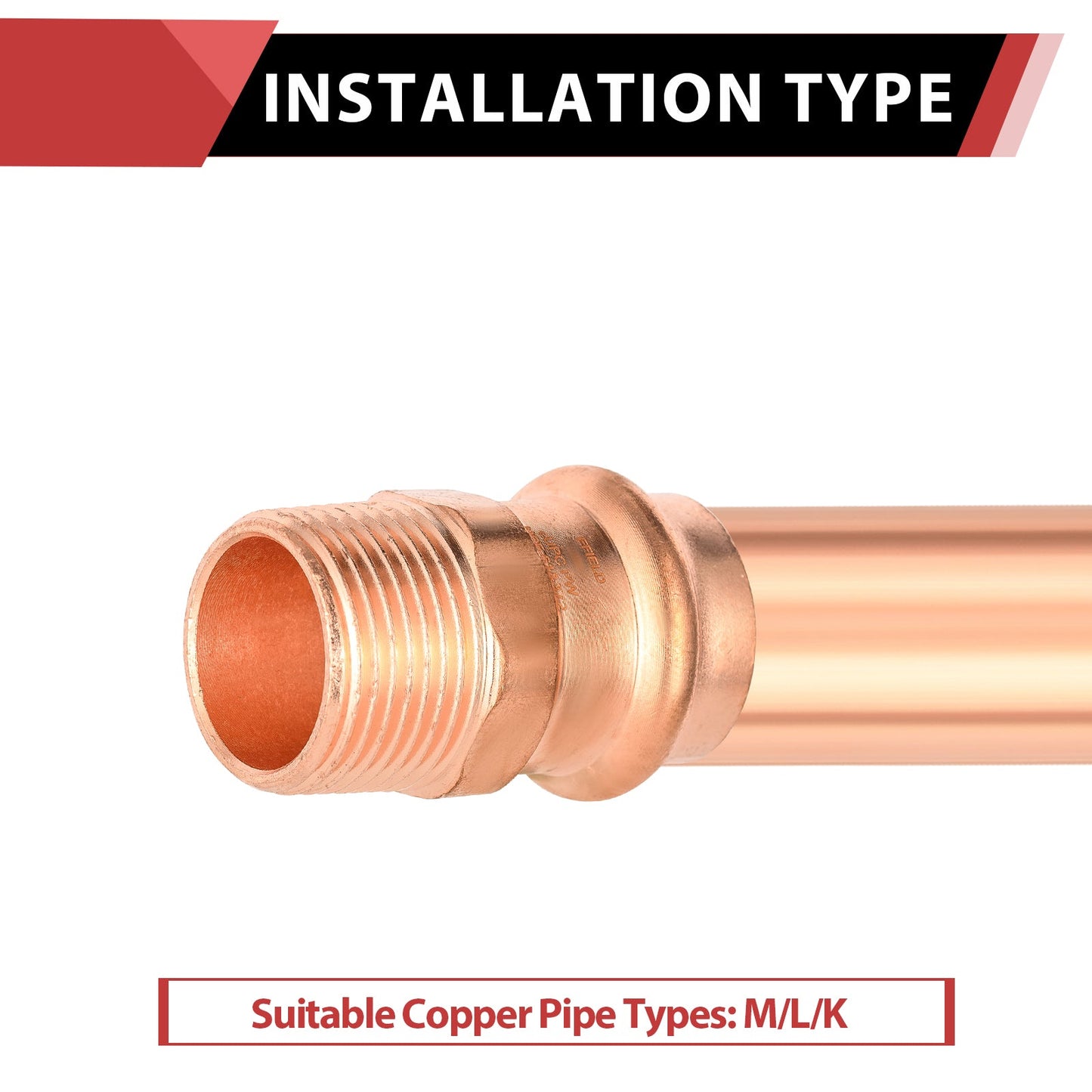 1" Press Copper x 1" Male Threaded Adapter (Lead Free)
