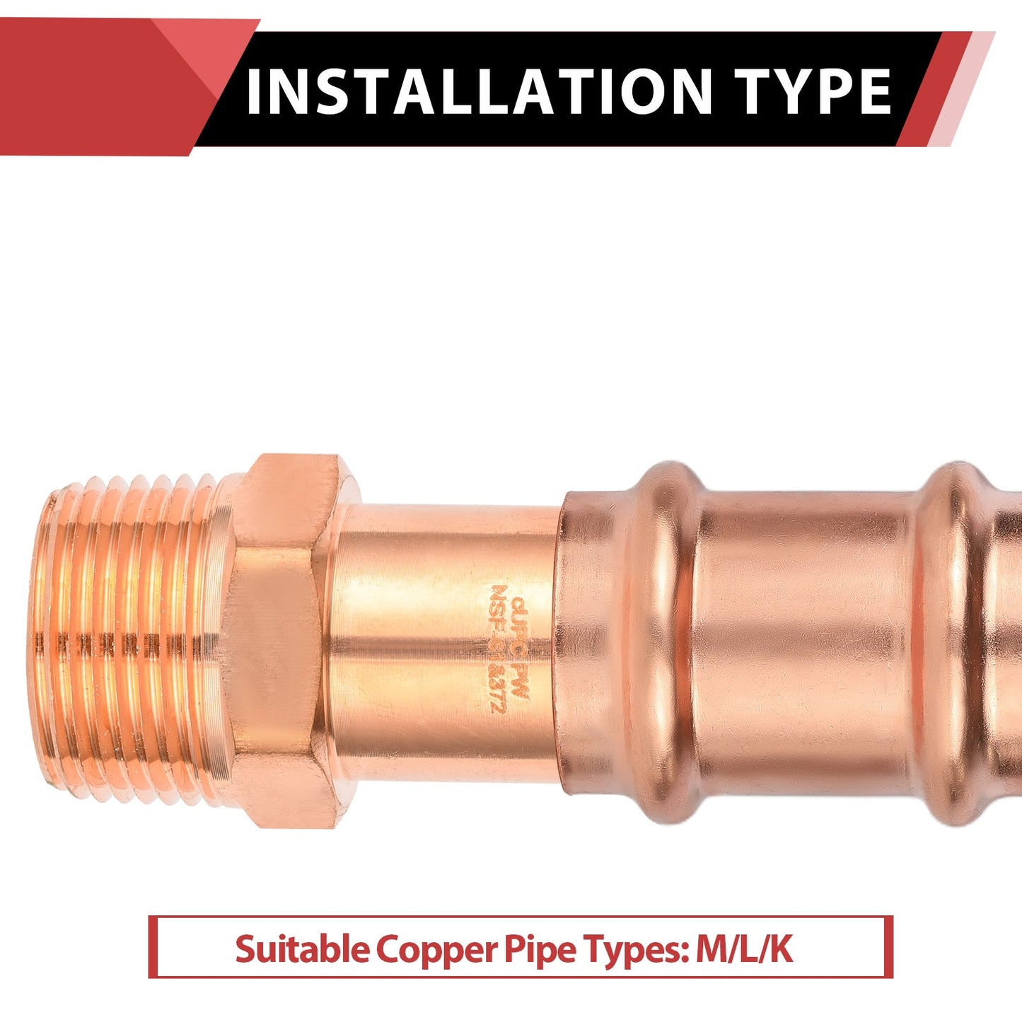 1/2" FTG Press Copper x Male Threaded Street Adapter (Lead Free)