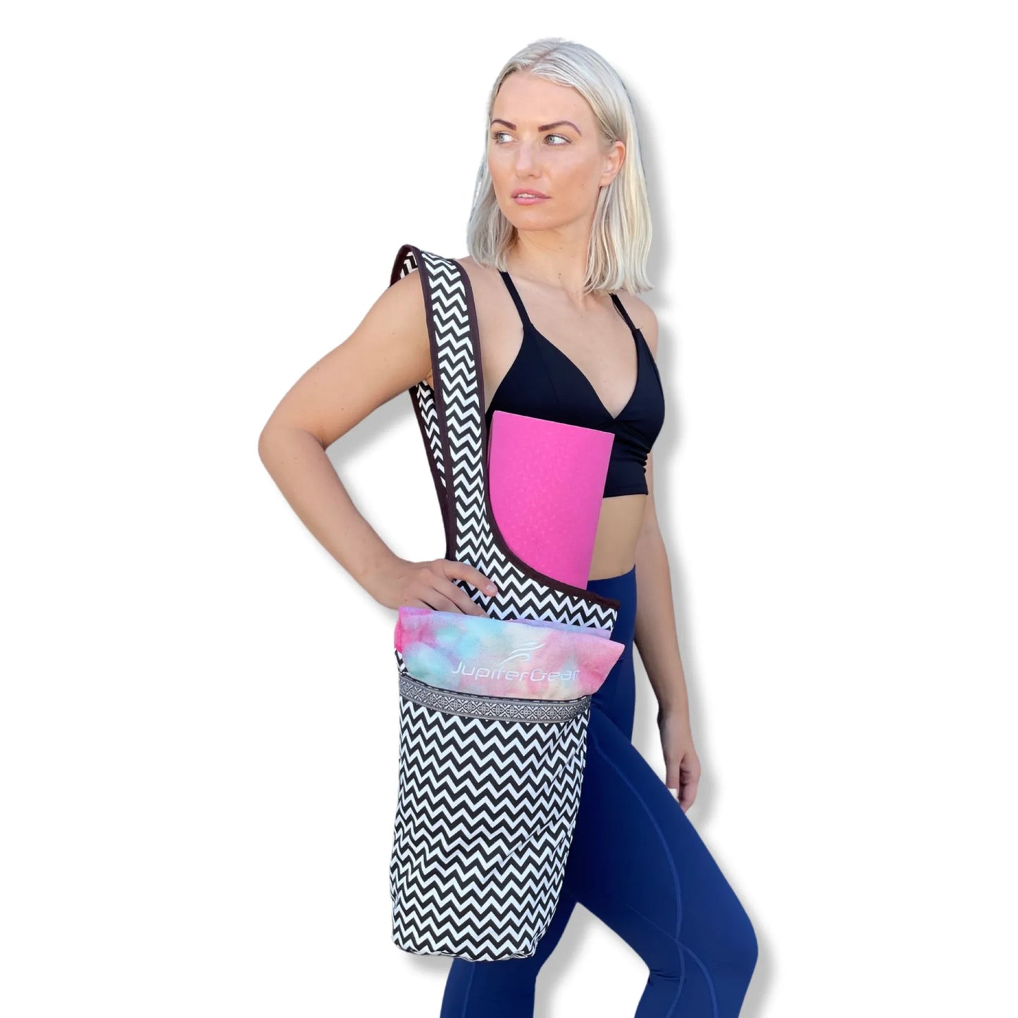 JupiterGear Yoga Mat Carrying Tote Bag with Large Size Pockets | Multipurpose and Fit Most Size Mats