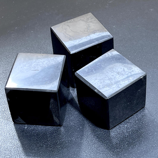 Black Shungite Cube Block Gemstone Decor Supply