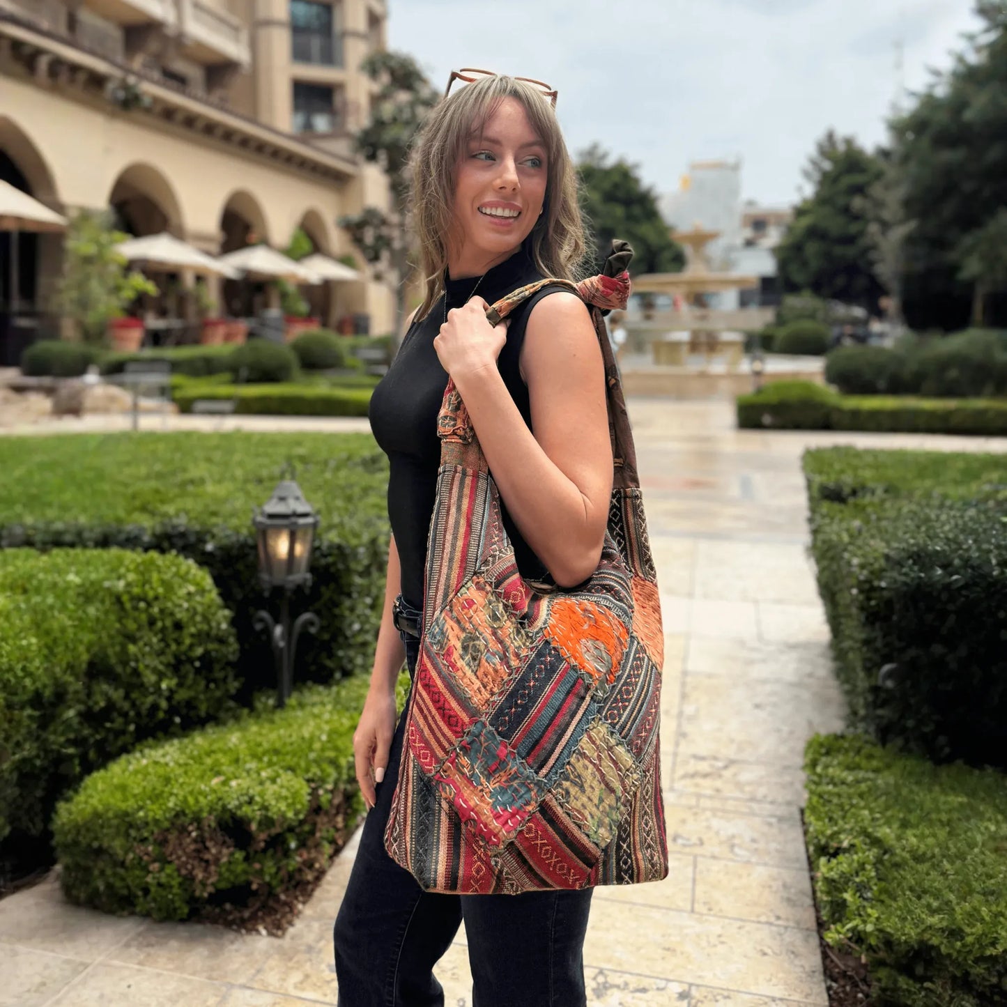 Kathmandu Collection Quilted Patchwork Hobo Bag