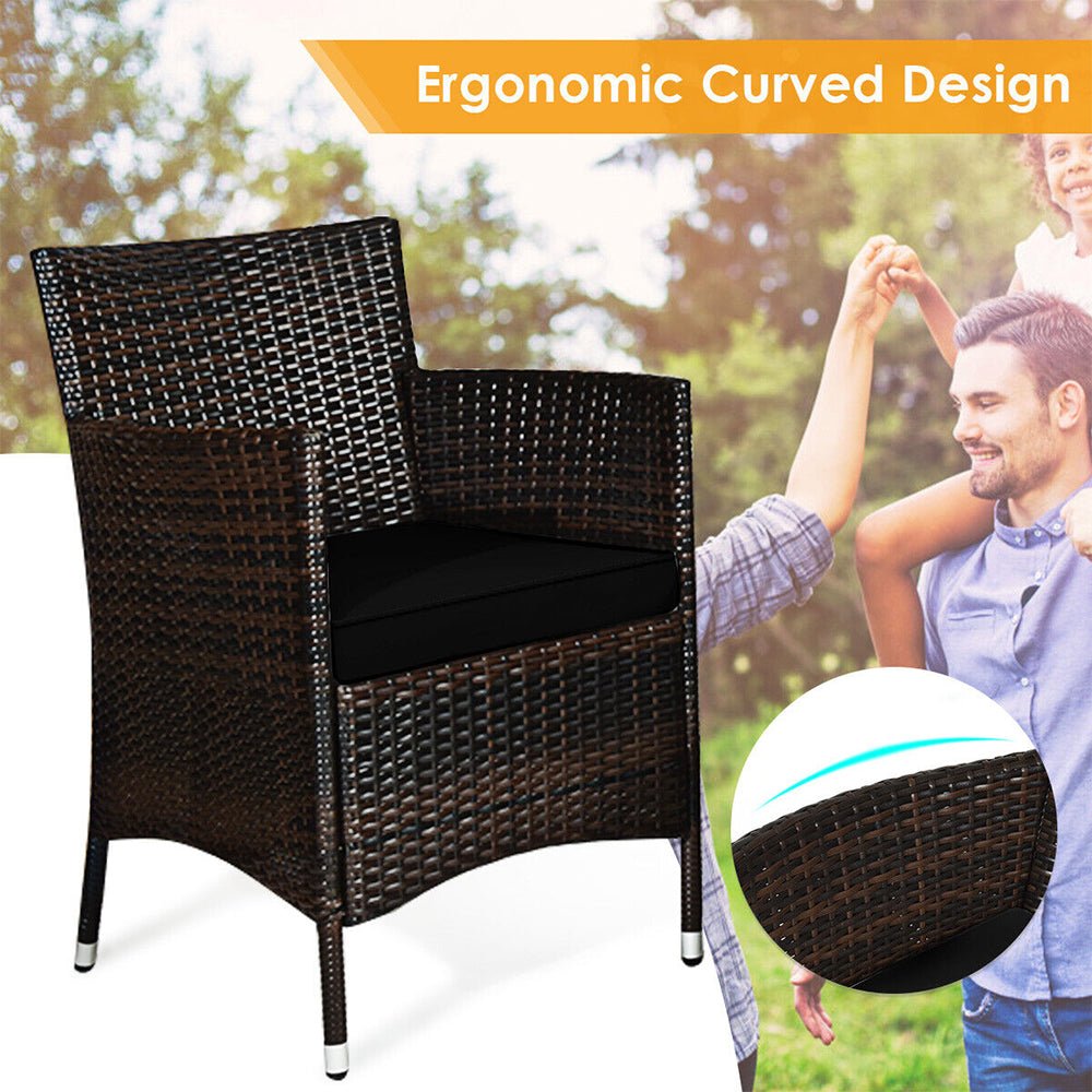 4PCS Outdoor Rattan Patio Furniture Set With Cushions & Coffee Table (92175463)