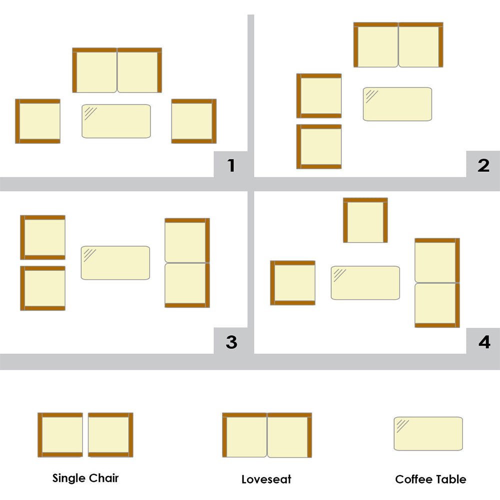 4PCS Outdoor Rattan Patio Furniture Set With Cushions & Coffee Table (92175463)