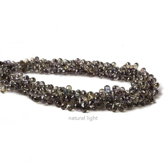 4x3mm Color Change Avocado Sapphire Tear Drop Briolette 8.5 inch 140 pieces