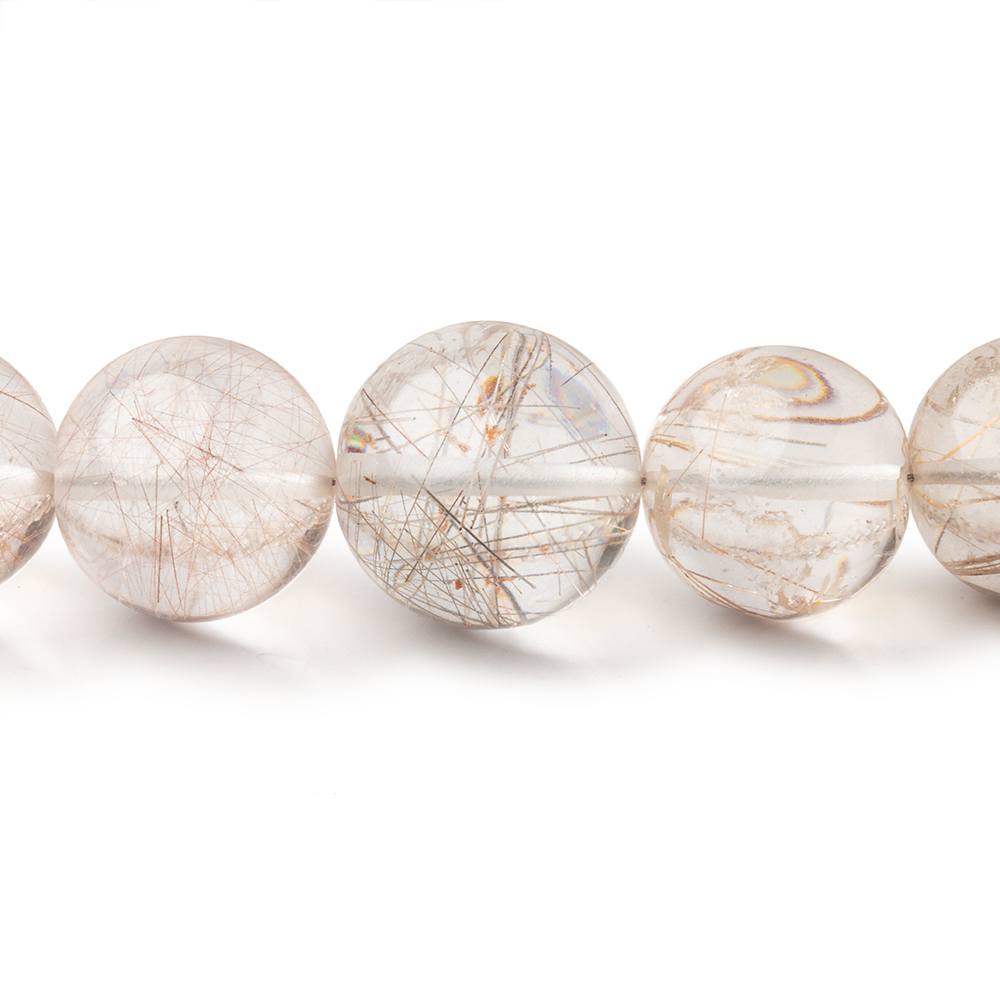 5-12mm Rutilated Quartz Plain Round Beads 16 inch 54 pieces